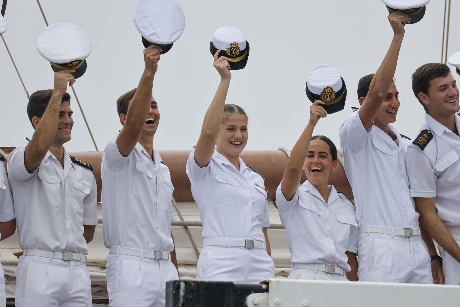 Llegada del buque escuela Juan Sebastián de Elcano a Marín con la Princesa Leonor a bordo
