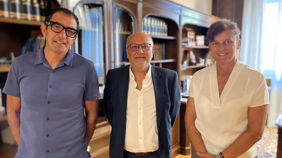 Abel Losada, coa directiva do Club Naval de Pontevedra