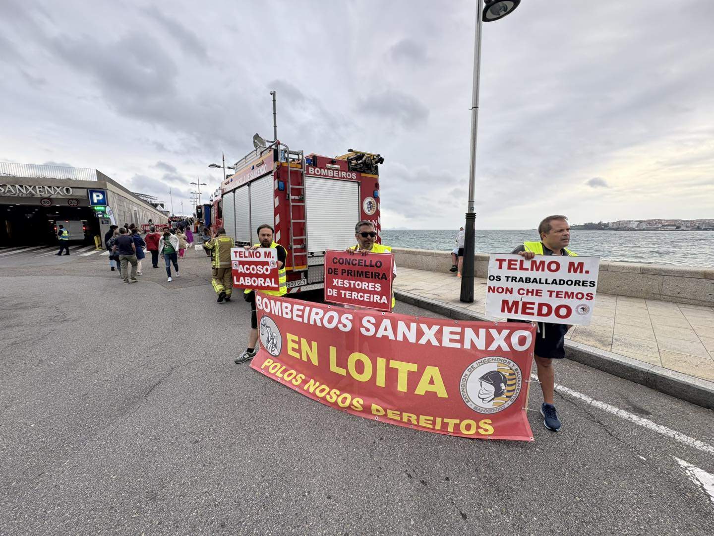 Protesta dos traballadores de Emerxencias Sanxenxo