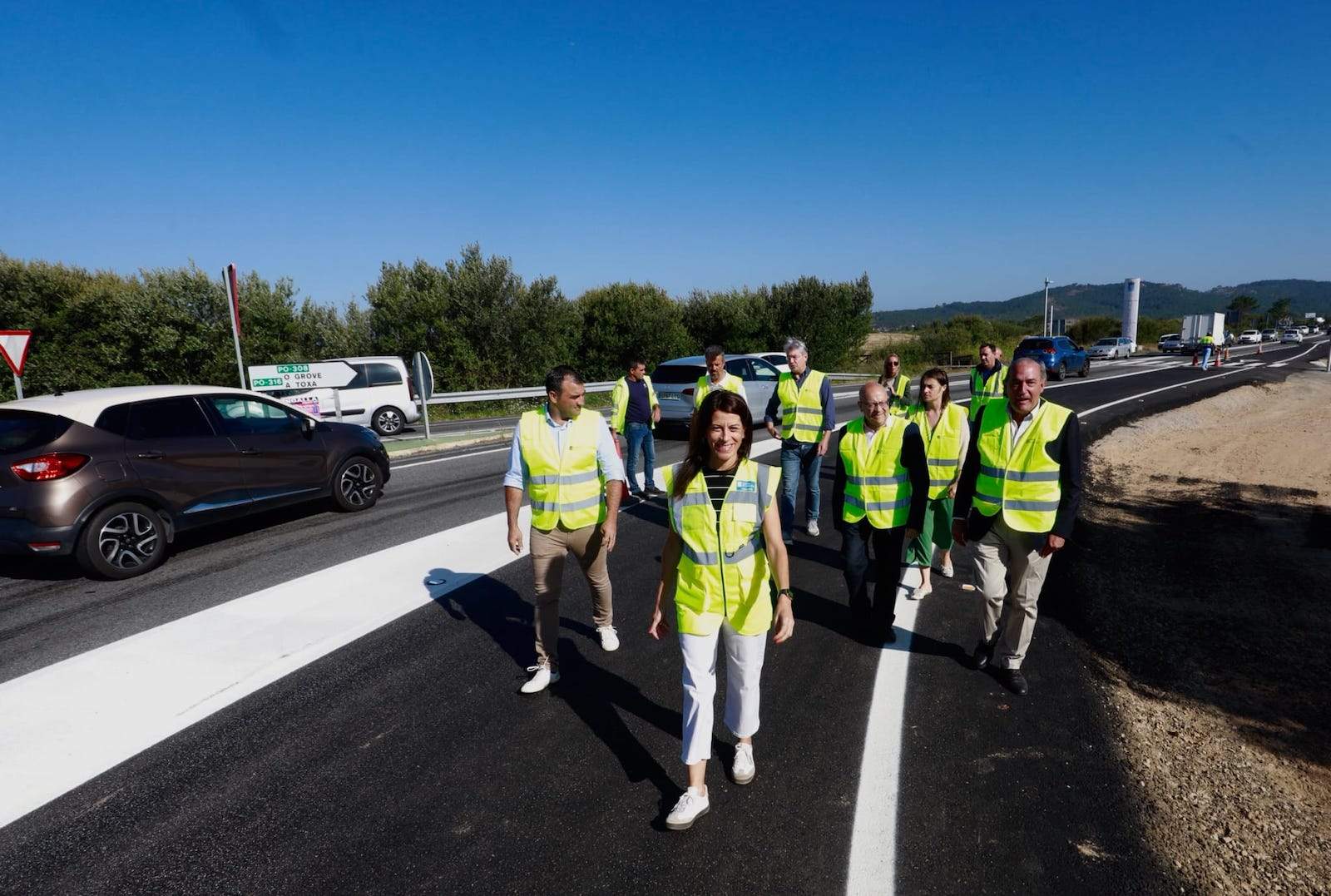 Apertura do novo carril segregado ao final da vía rápida do Salnés