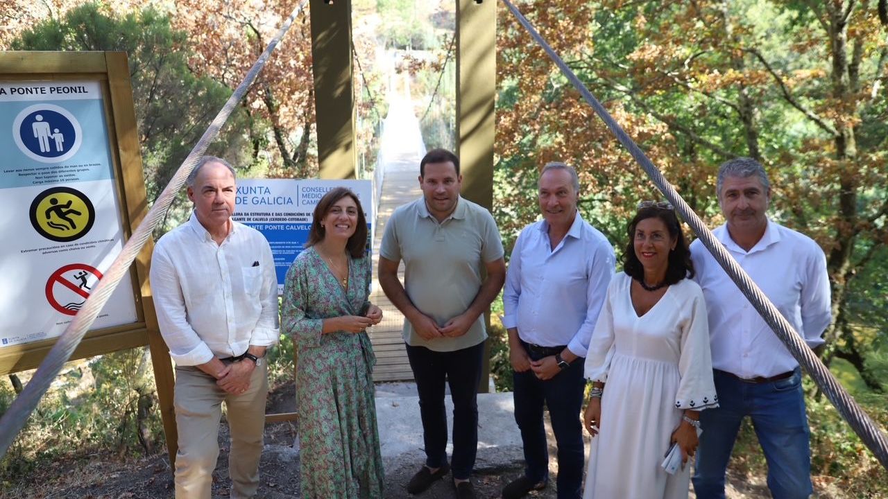 Visita al puente colgante de Calvelo Visita al puente colgante de Calvelo