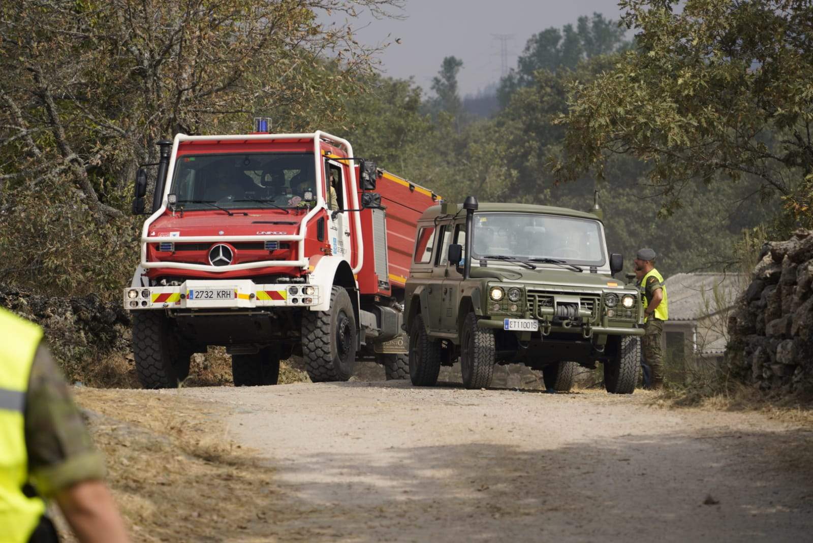 Efectivos de la Brilat desplegados en el dispositivo de incendios en Ourense y Lugo
