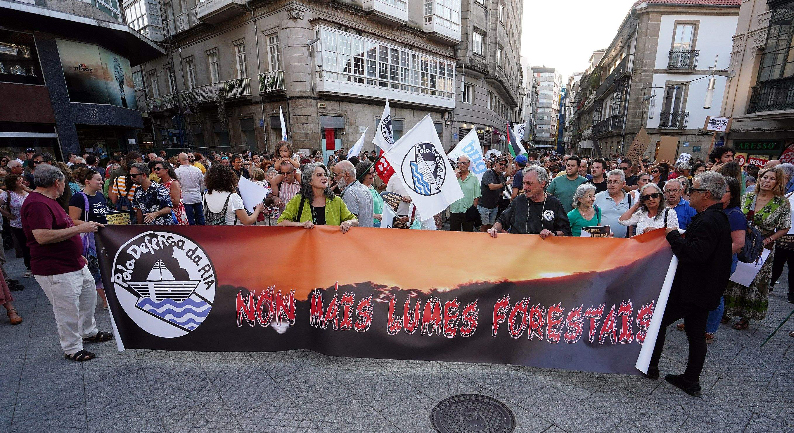 Protesta na Peregrina contra a política forestal do PP Protesta na Peregrina contra a política forestal do PP