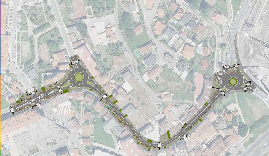 Plano de las obras previstas en la PO 308 entre La Barca y el Casal de Ferreirós