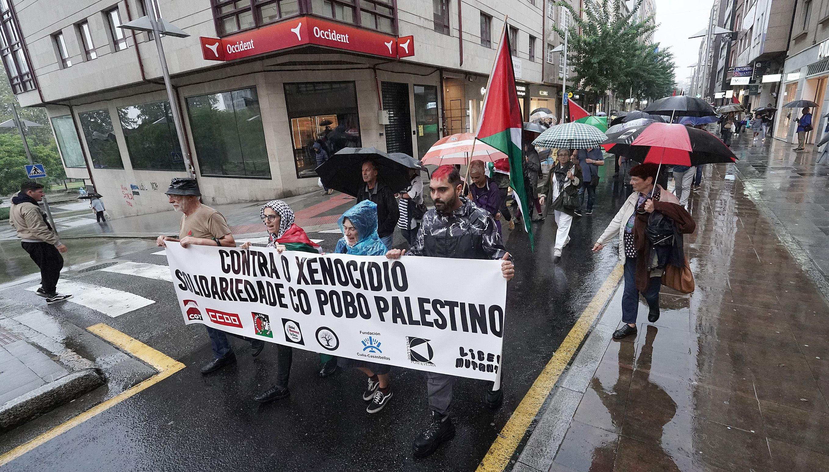 Manifestación contra o xenocidio do pobo palestino