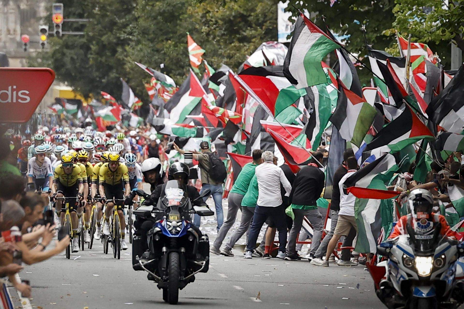 Protestas en Bilbao pola participación dun equipo de Israel en La Vuelta