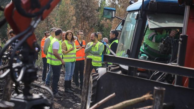 Ángeles Vázquez visita os traballos para protexer os ríos de Vilaboa das cinzas dos incendios Ángeles Vázquez visita os traballos para protexer os ríos de Vilaboa das cinzas dos incendios