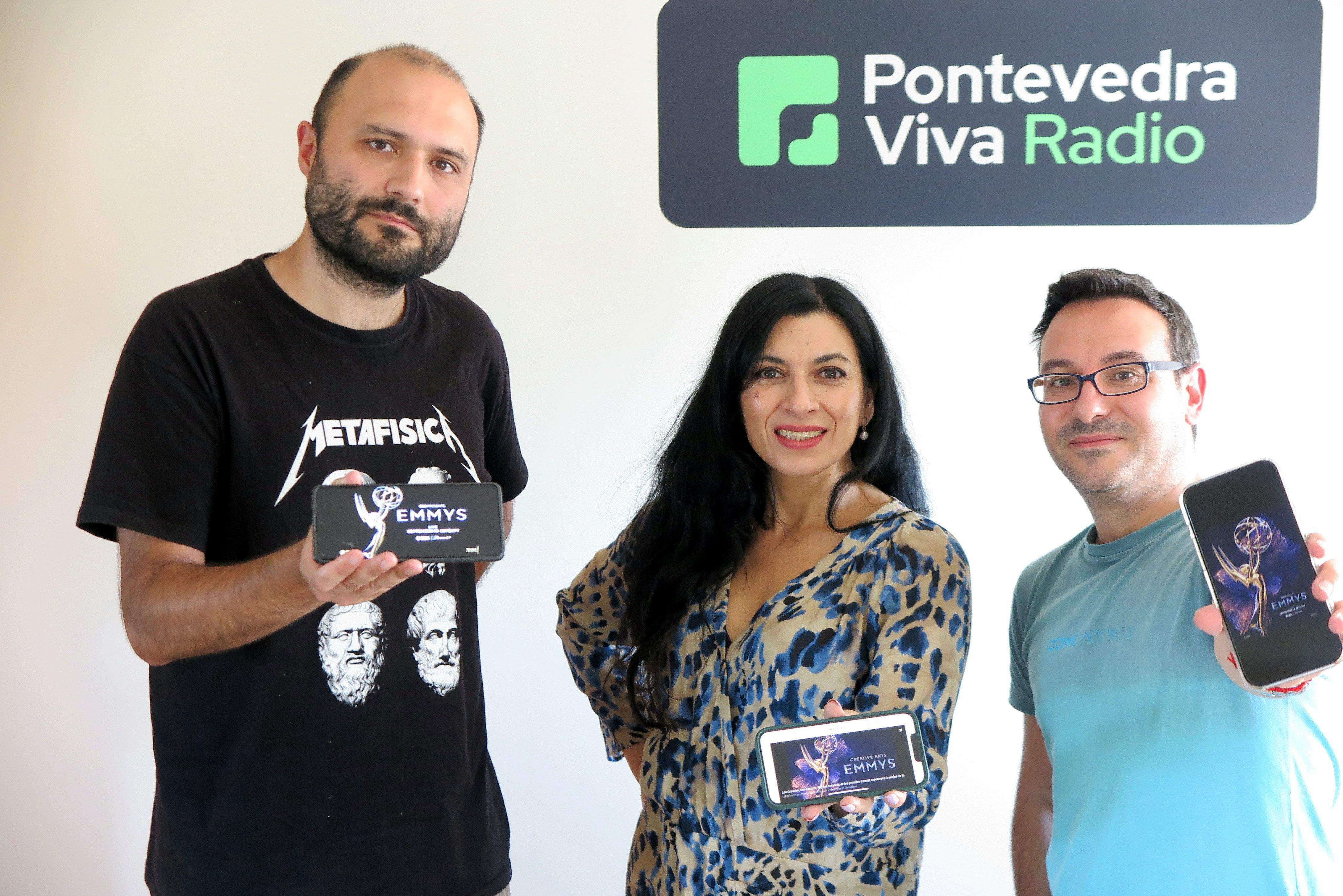 Julio C. Piñeiro, Lorena Romero y Seve Casalderrey en PontevedraViva Radio
