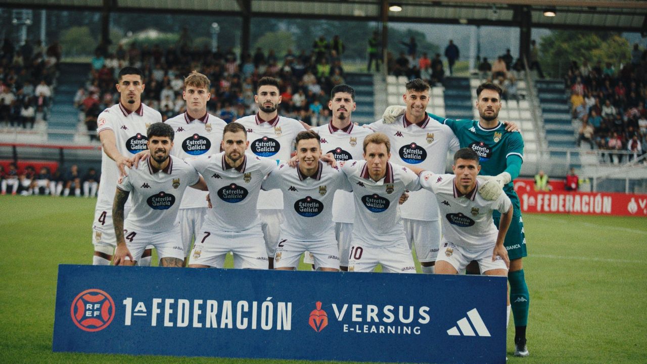 Once del Pontevedra CF en el partido contra el Athletic B en Lezama Once del Pontevedra CF en el partido contra el Athletic B en Lezama