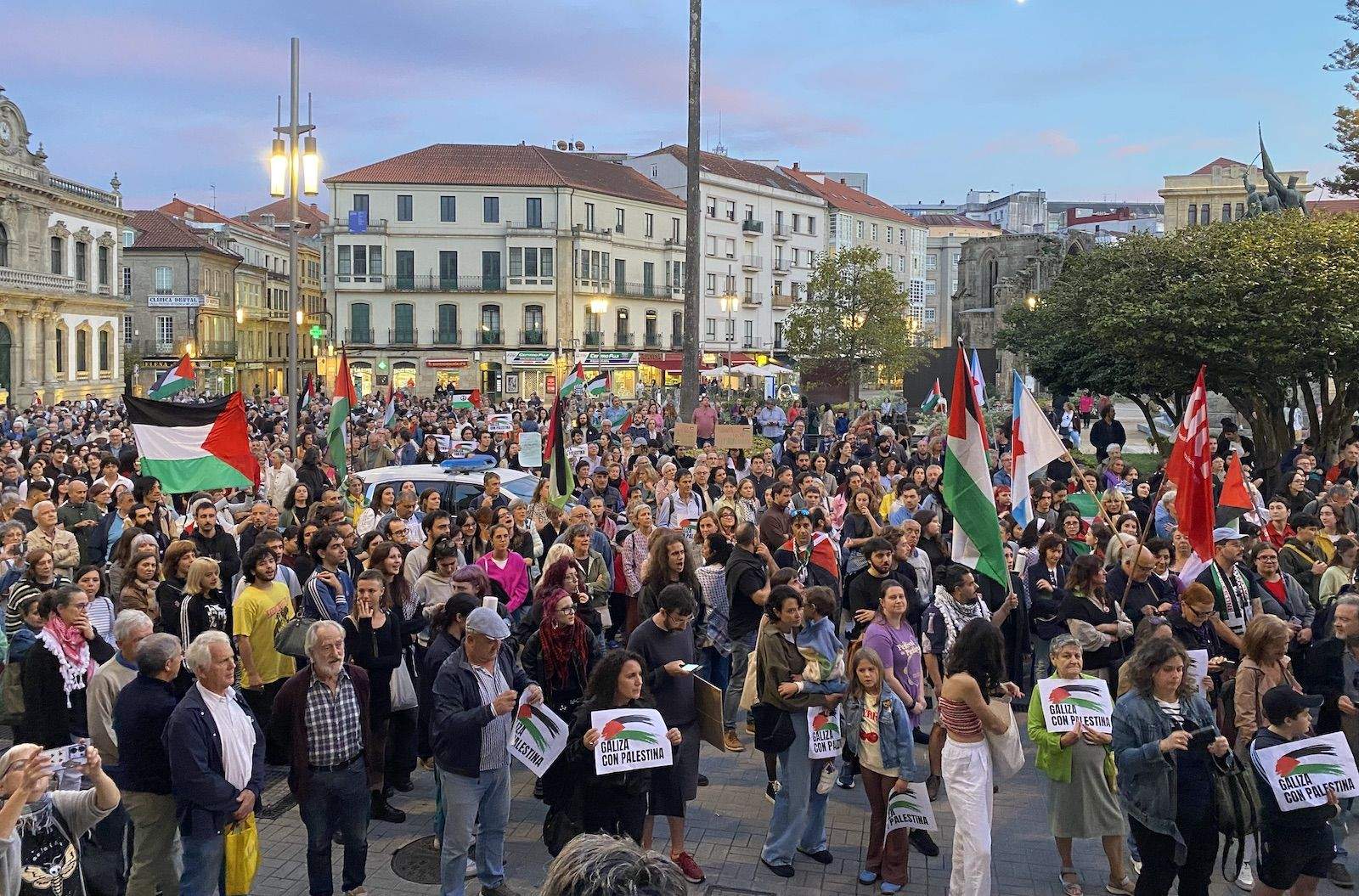 Manifestación en Pontevedra en apoio á flotilla de axuda a Gaza