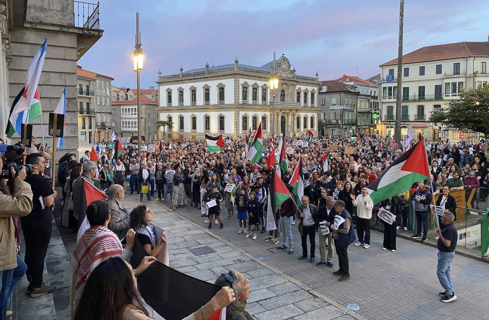 Manifestación en Pontevedra en apoio á flotilla de axuda a Gaza