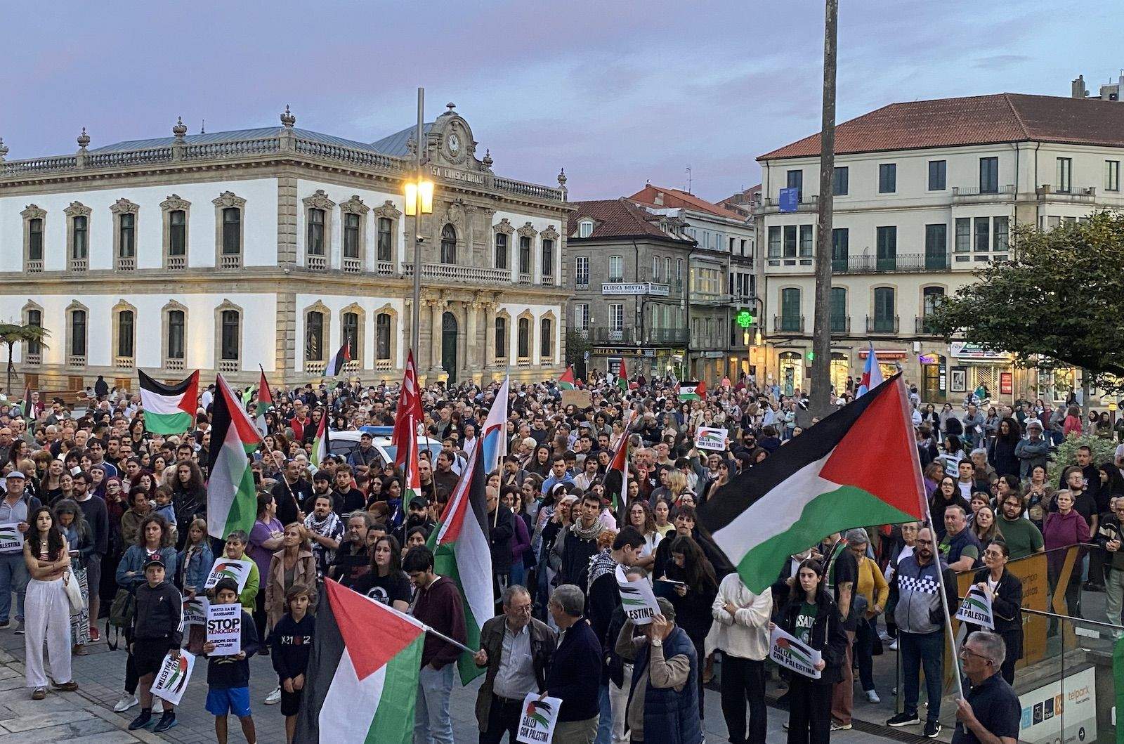 Manifestación en Pontevedra en apoio á flotilla de axuda a Gaza