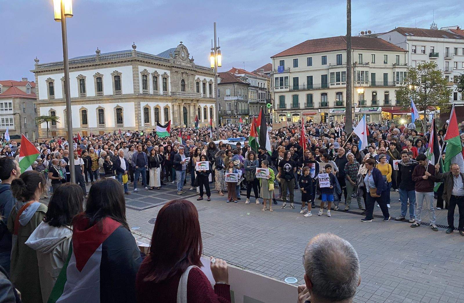 Manifestación en Pontevedra en apoio á flotilla de axuda a Gaza