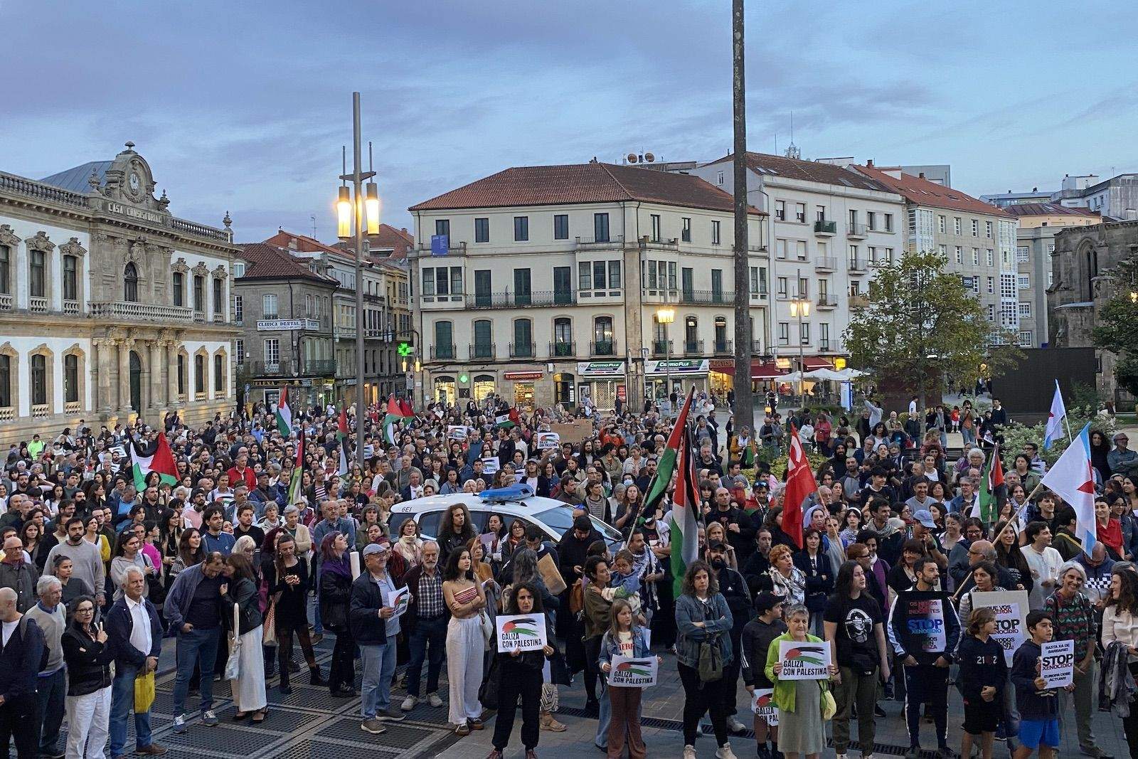 Manifestación en Pontevedra en apoio á flotilla de axuda a Gaza
