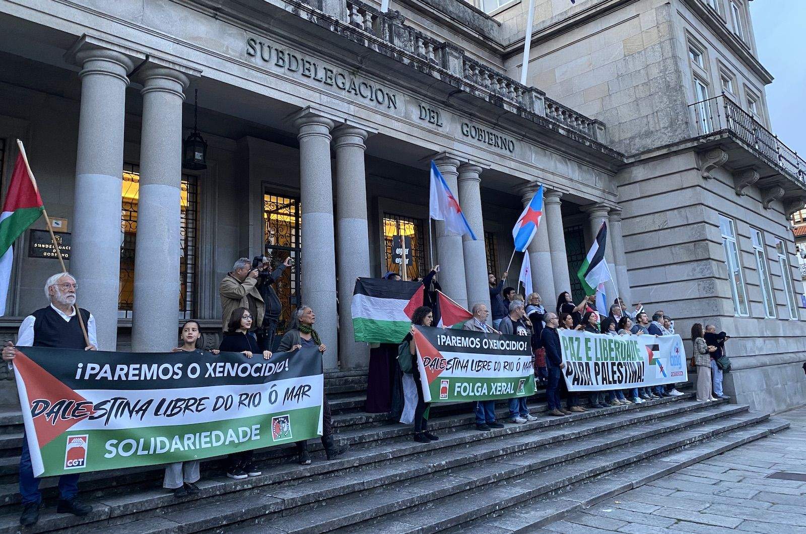 Manifestación en Pontevedra en apoio á flotilla de axuda a Gaza