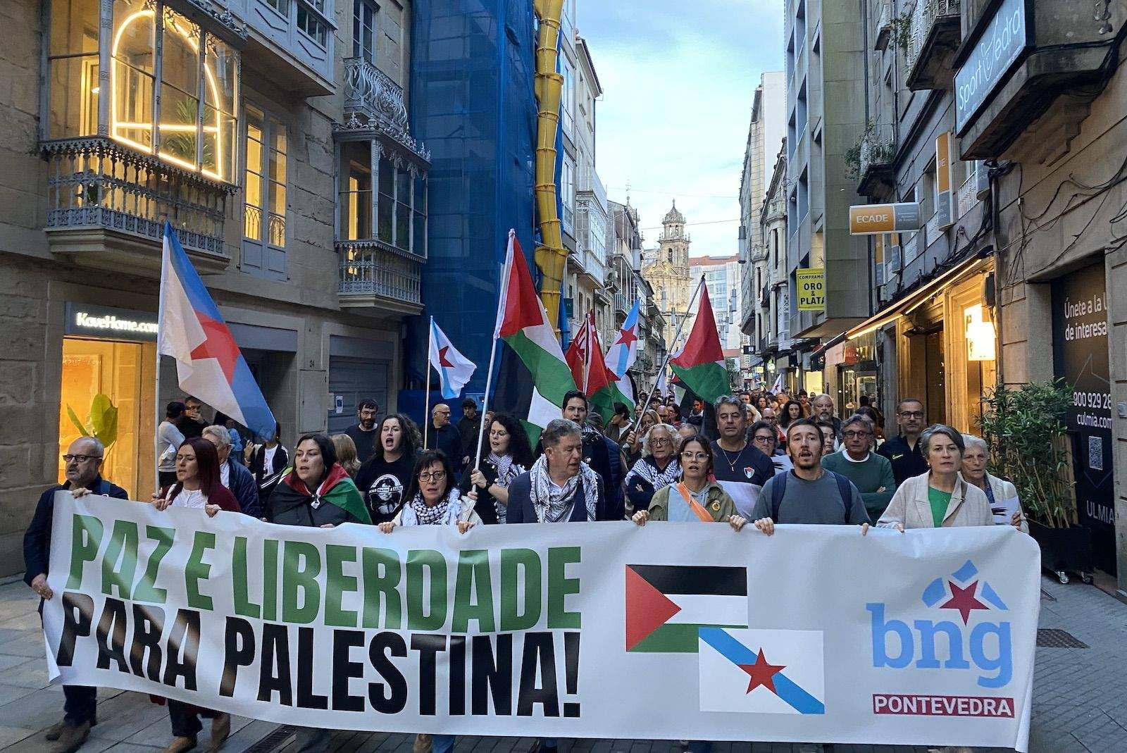 Manifestación en Pontevedra en apoio á flotilla de axuda a Gaza
