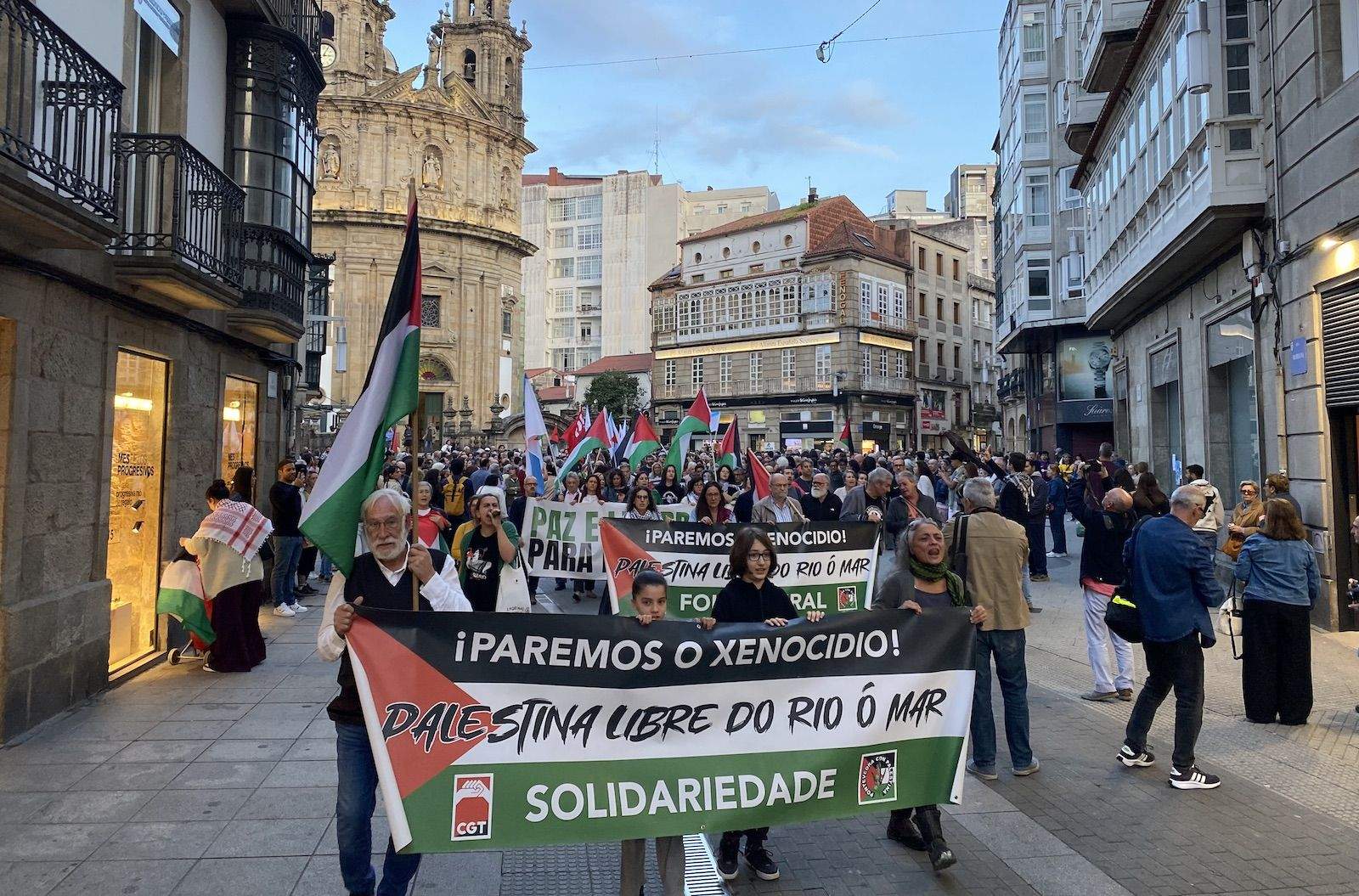 Manifestación en Pontevedra en apoio á flotilla de axuda a Gaza