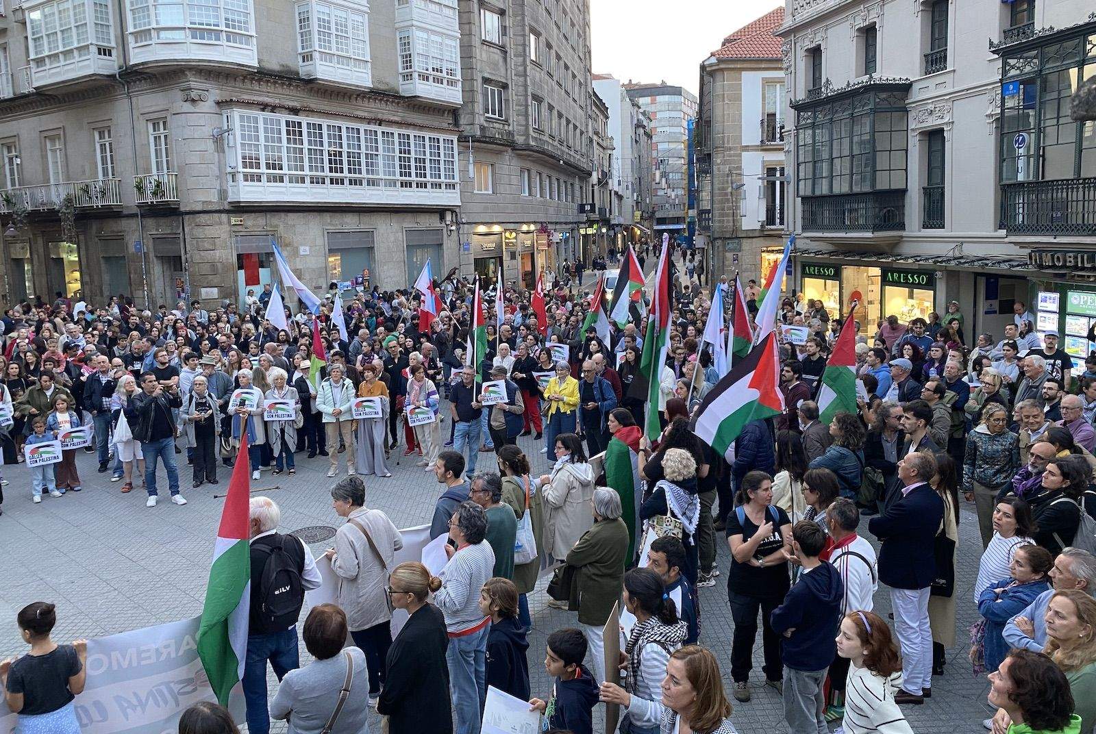 Manifestación en Pontevedra en apoio á flotilla de axuda a Gaza