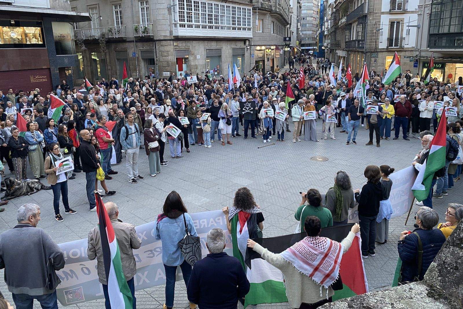 Manifestación en Pontevedra en apoio á flotilla de axuda a Gaza
