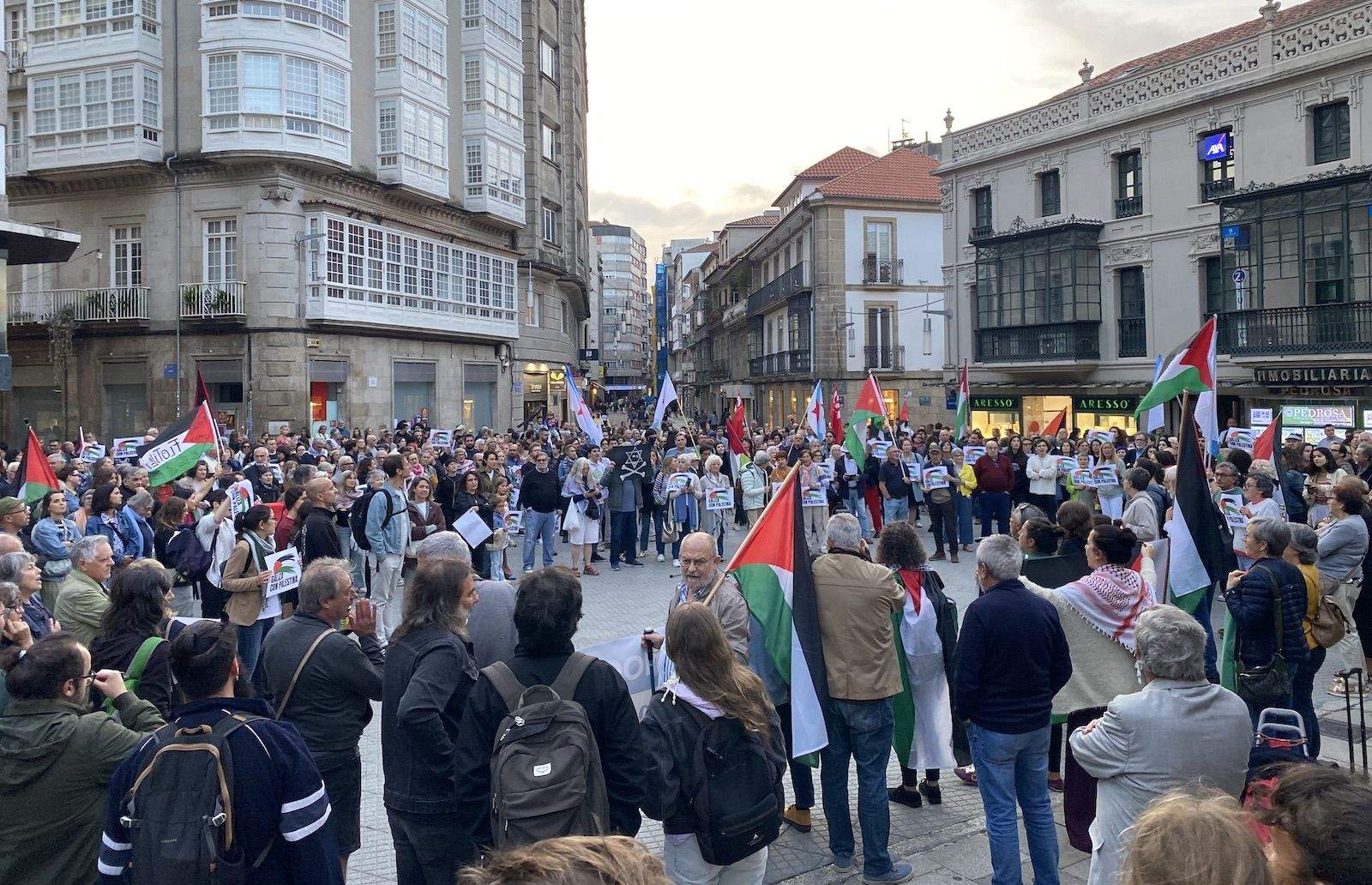 Manifestación en Pontevedra en apoio á flotilla de axuda a Gaza