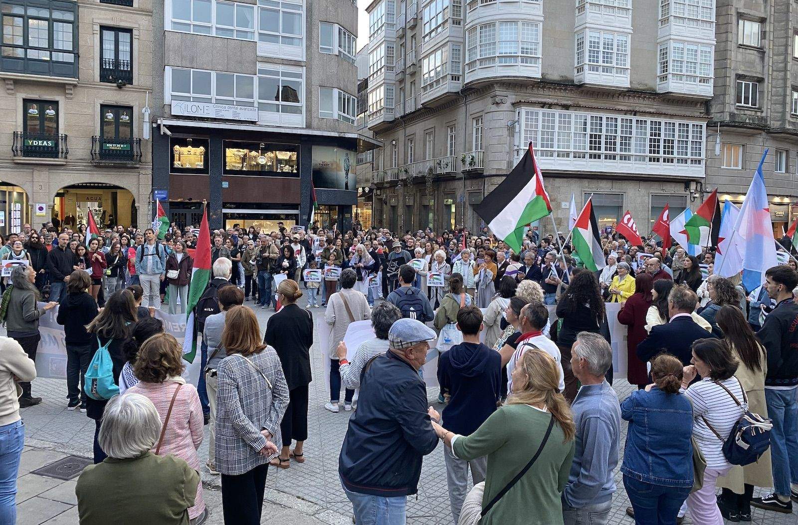 Manifestación en Pontevedra en apoio á flotilla de axuda a Gaza