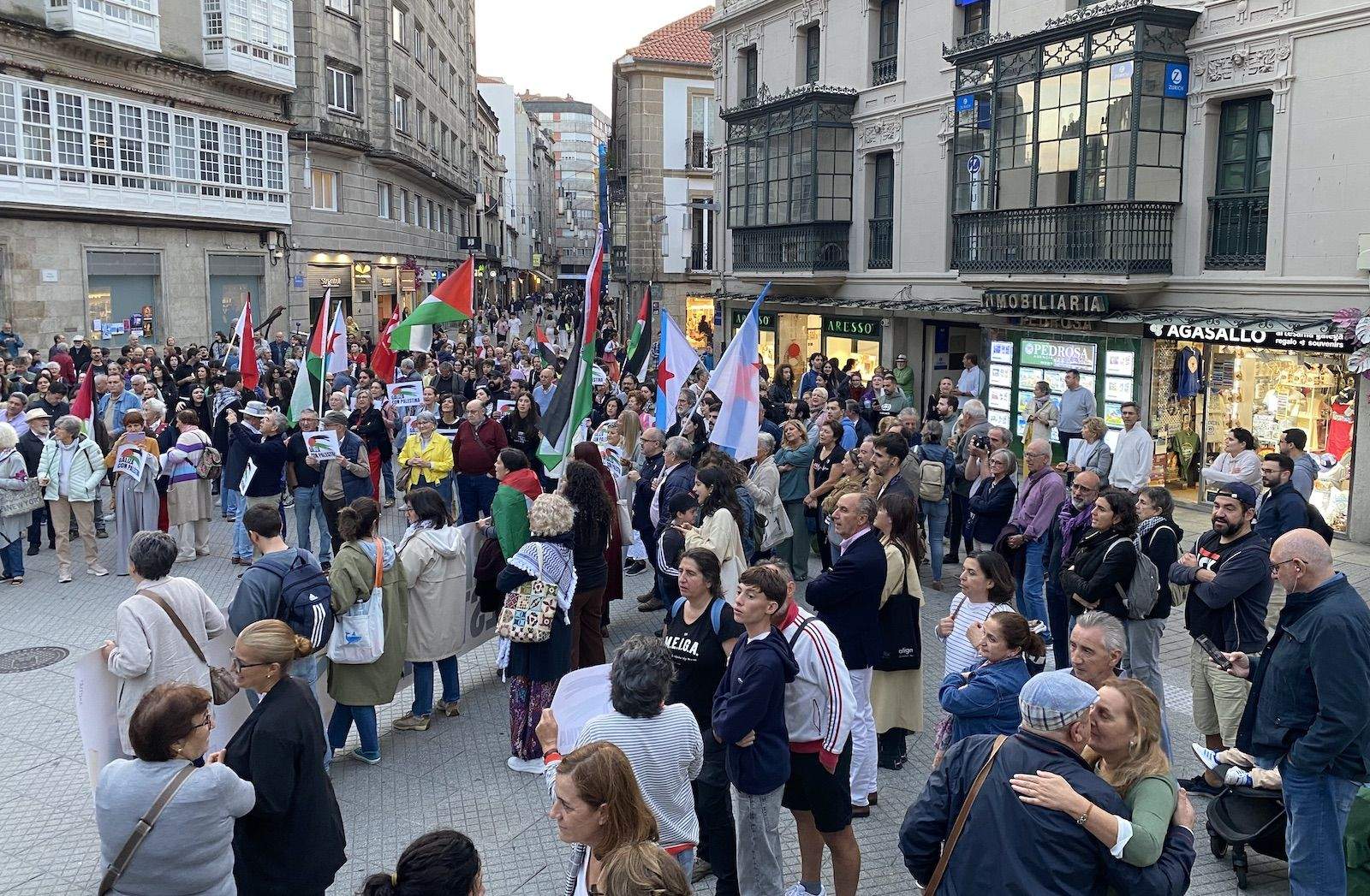 Manifestación en Pontevedra en apoio á flotilla de axuda a Gaza