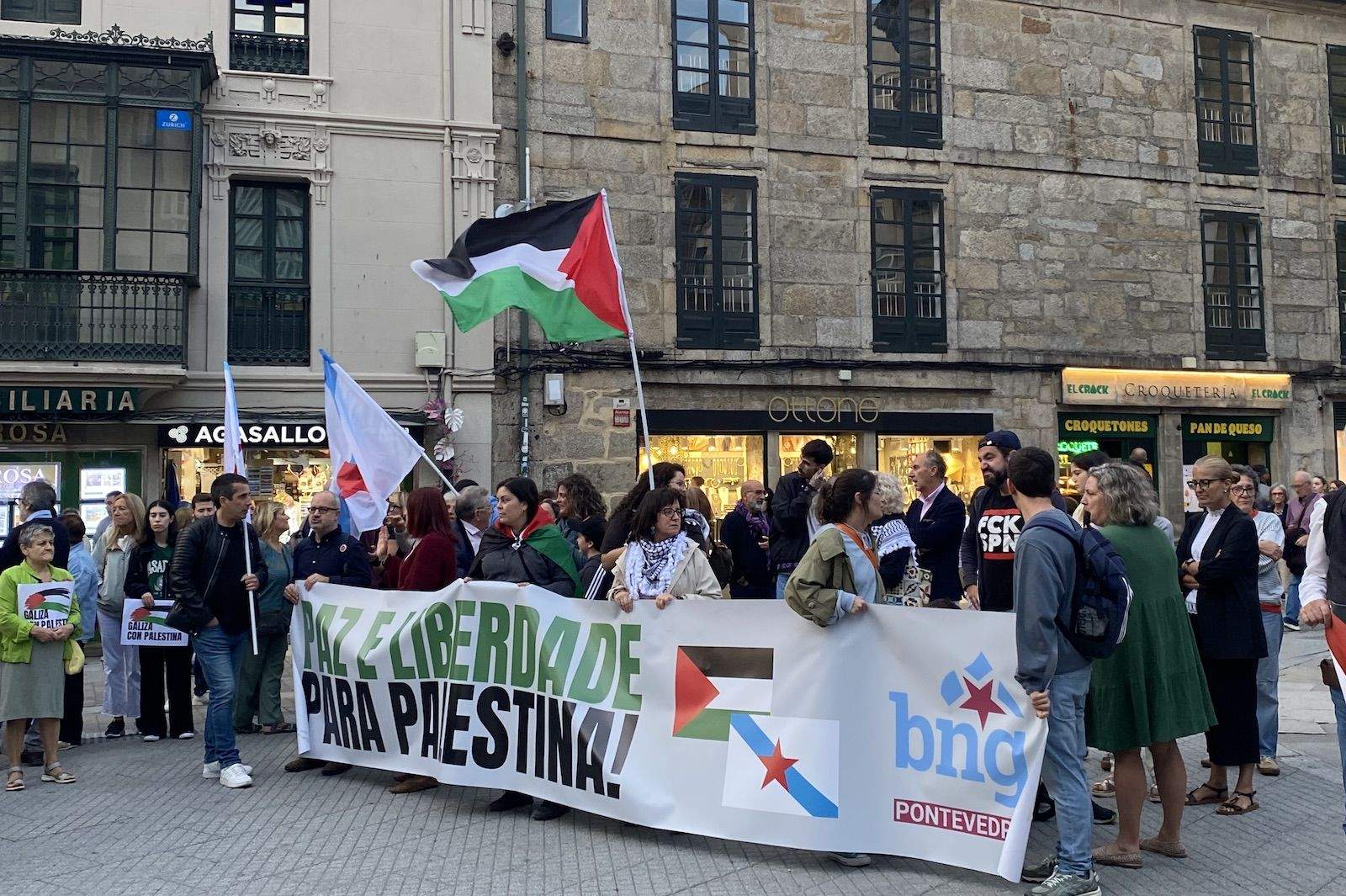 Manifestación en Pontevedra en apoio á flotilla de axuda a Gaza