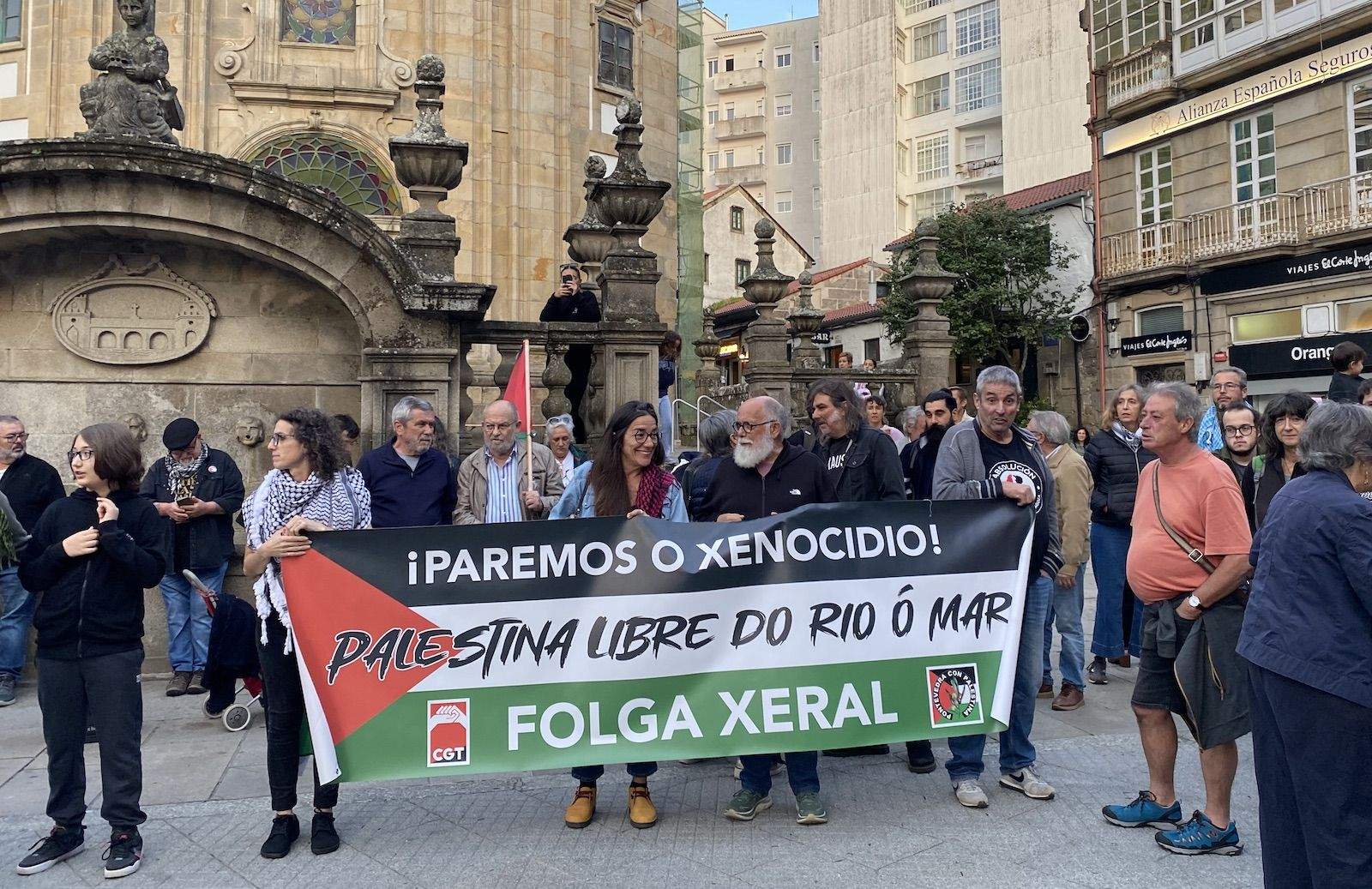 Manifestación en Pontevedra en apoio á flotilla de axuda a Gaza