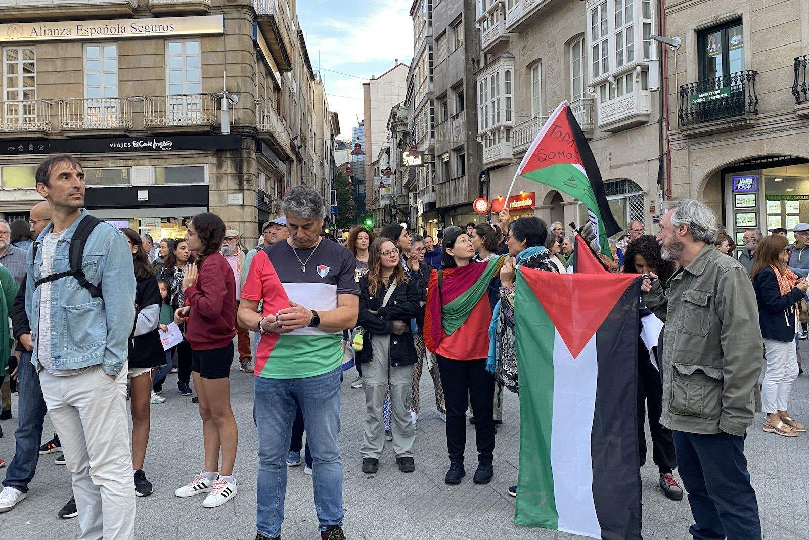 Manifestación en Pontevedra en apoio á flotilla de axuda a Gaza