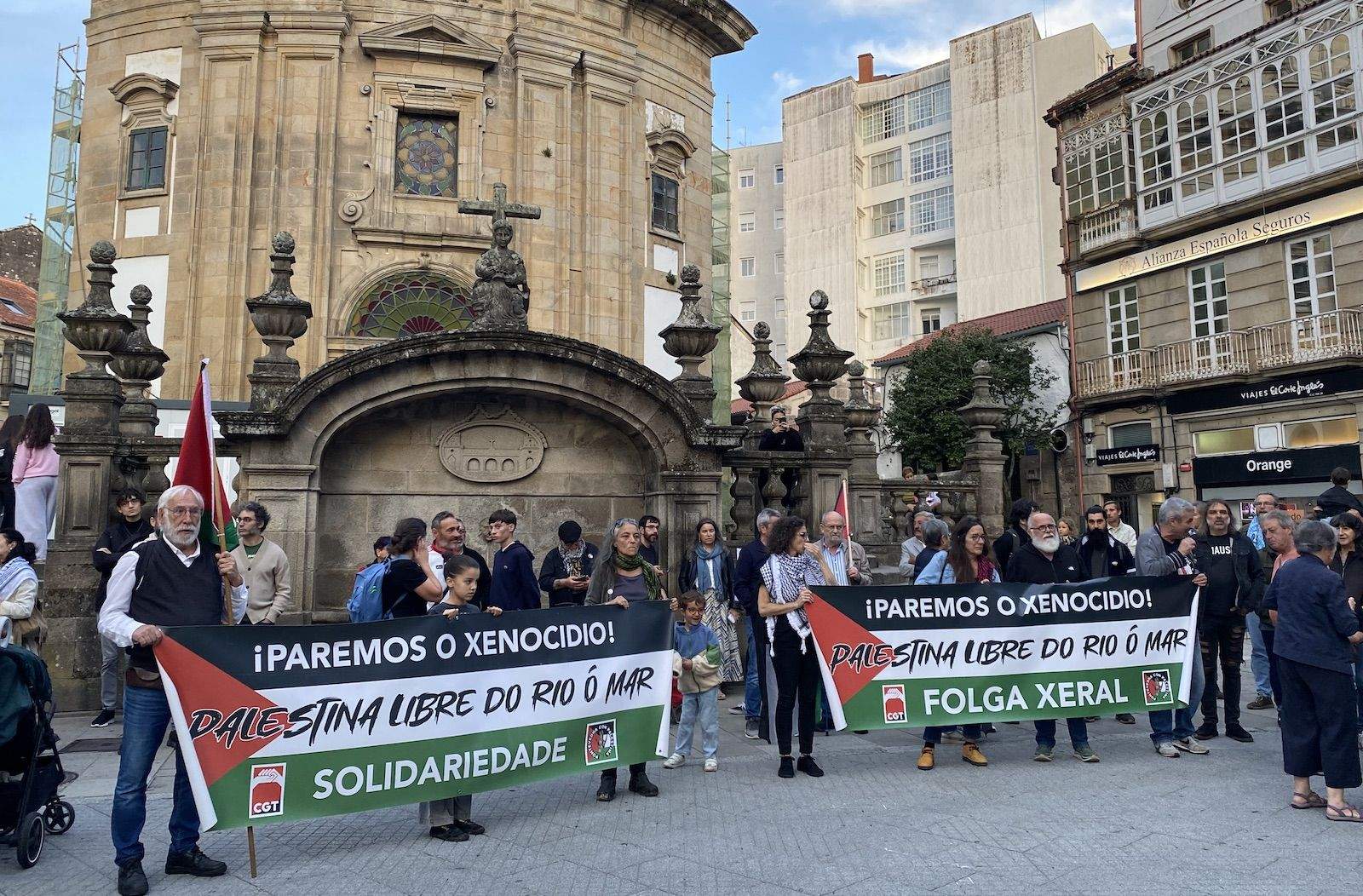 Manifestación en Pontevedra en apoio á flotilla de axuda a Gaza