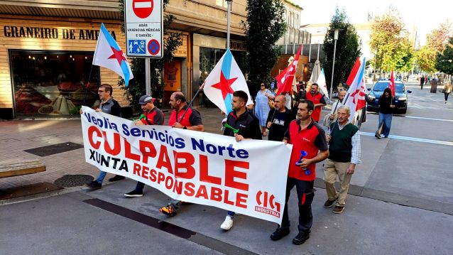 Manifestación de persoal de Veolia Servicios Norte Manifestación de persoal de Veolia Servicios Norte