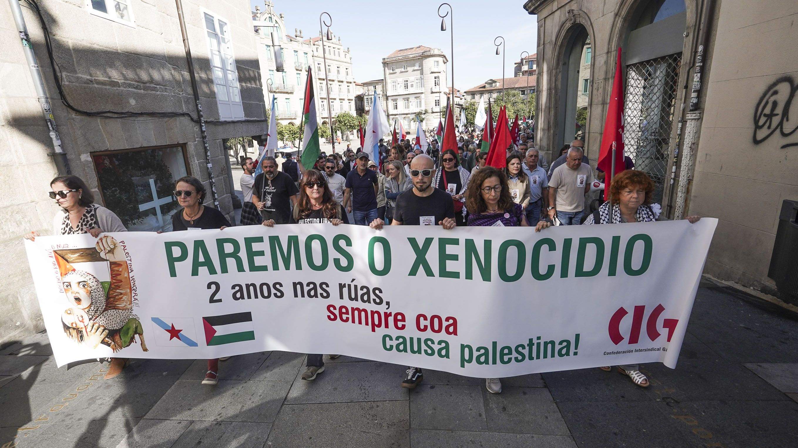 Manifestación en apoio a Palestina, organizada pola CIG