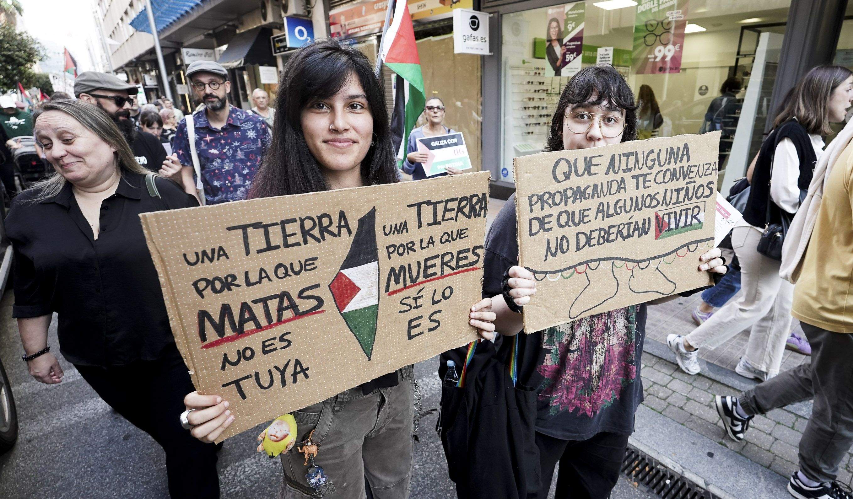 Concentracións en apoio a Palestina