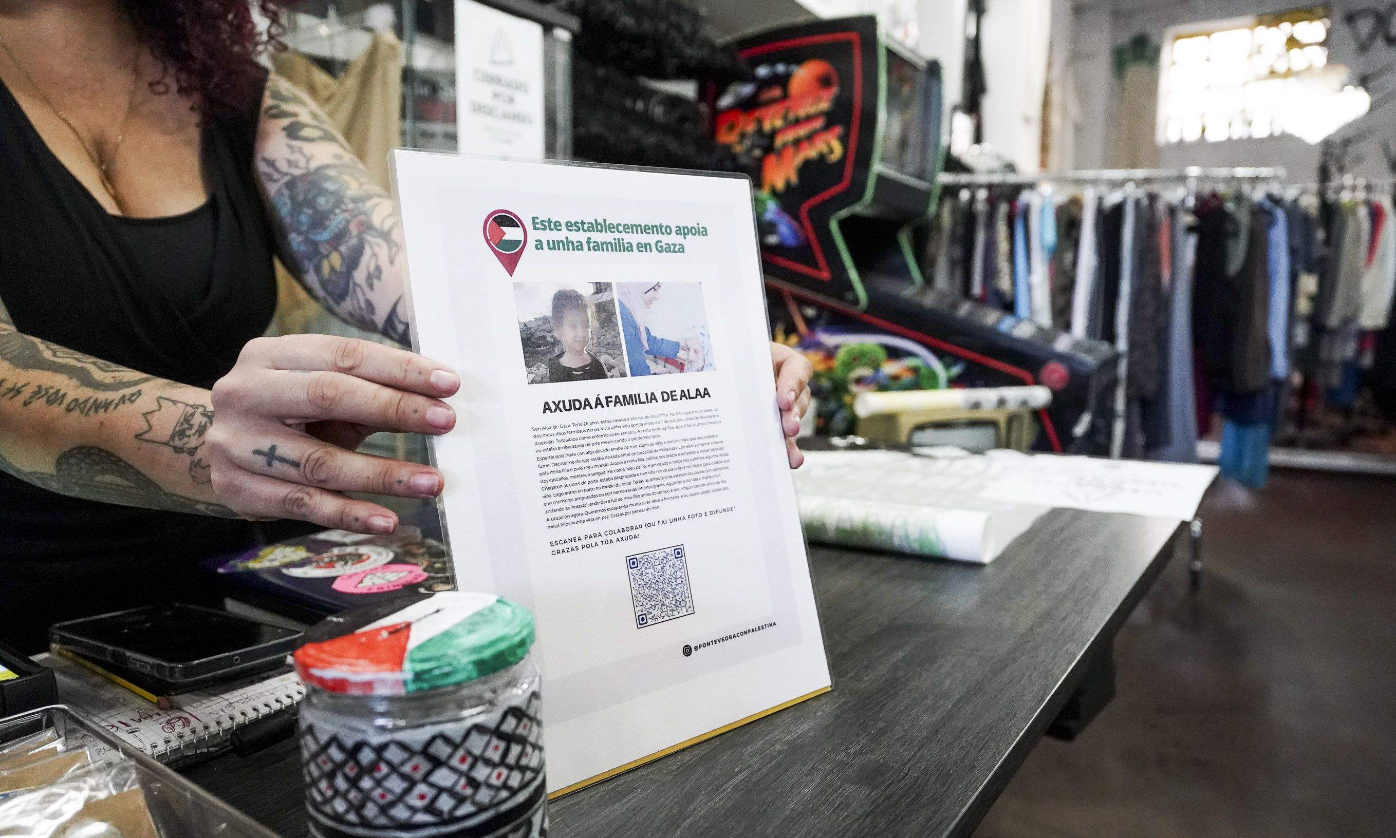 Comercios de Pontevedra en apoio a Palestina
