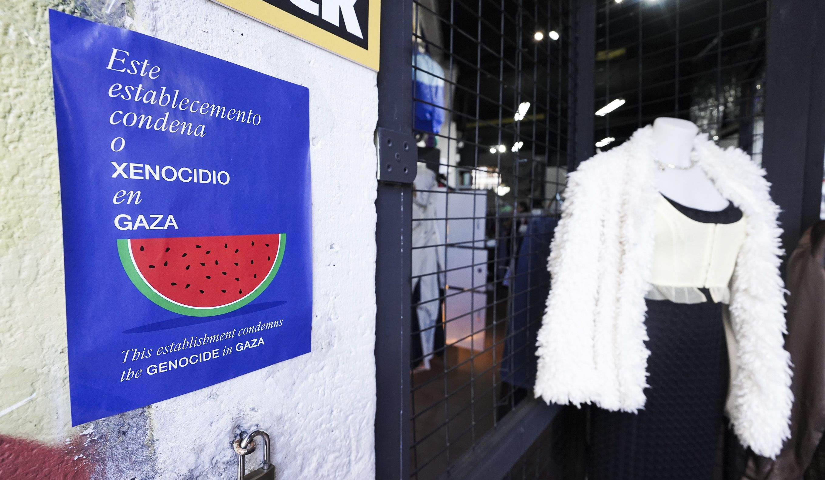 Comercios de Pontevedra en apoio a Palestina