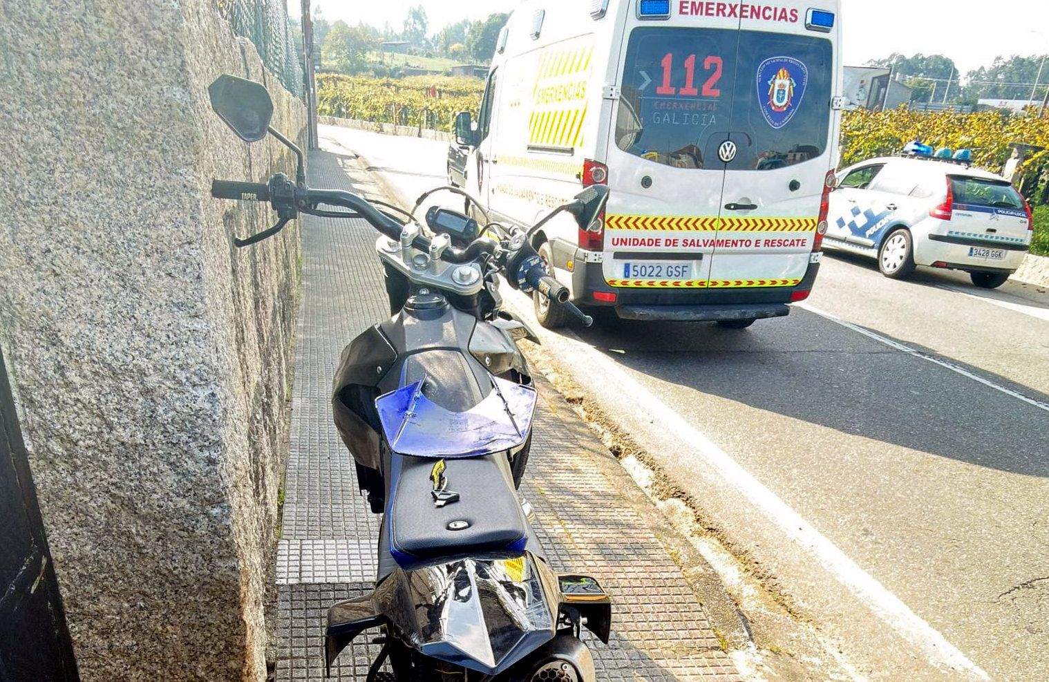 Motocicleta que conducía el joven herido