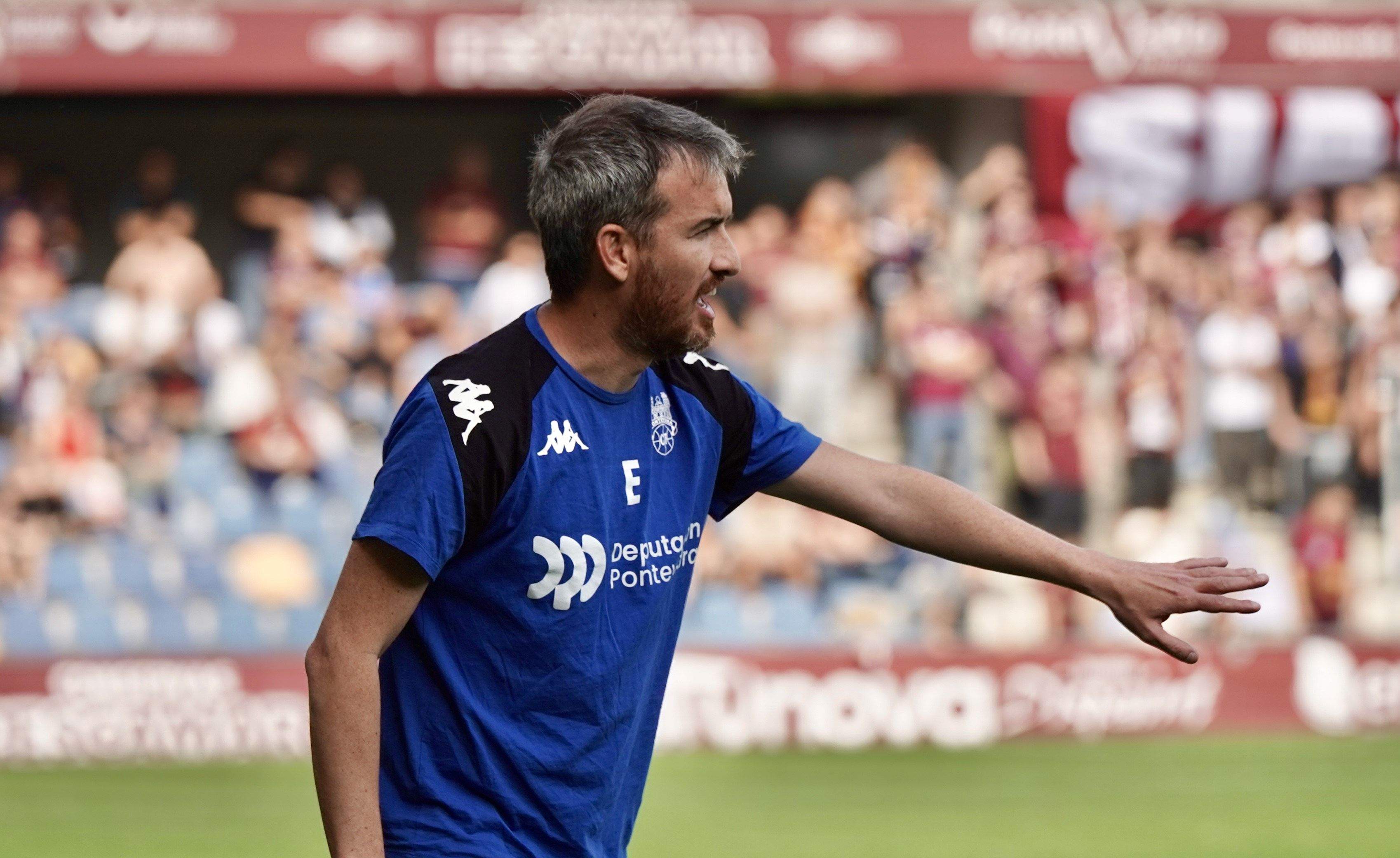 Rubén Domínguez, en el partido entre Pontevedra y Osasuna Promesas