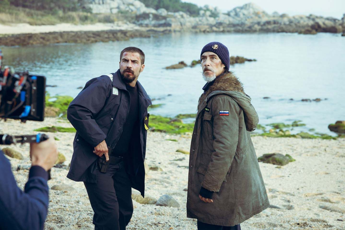 Óscar Jaenada e Maxi Iglesias, na rodaxe da segunda tempada de 'Punto Nemo'
