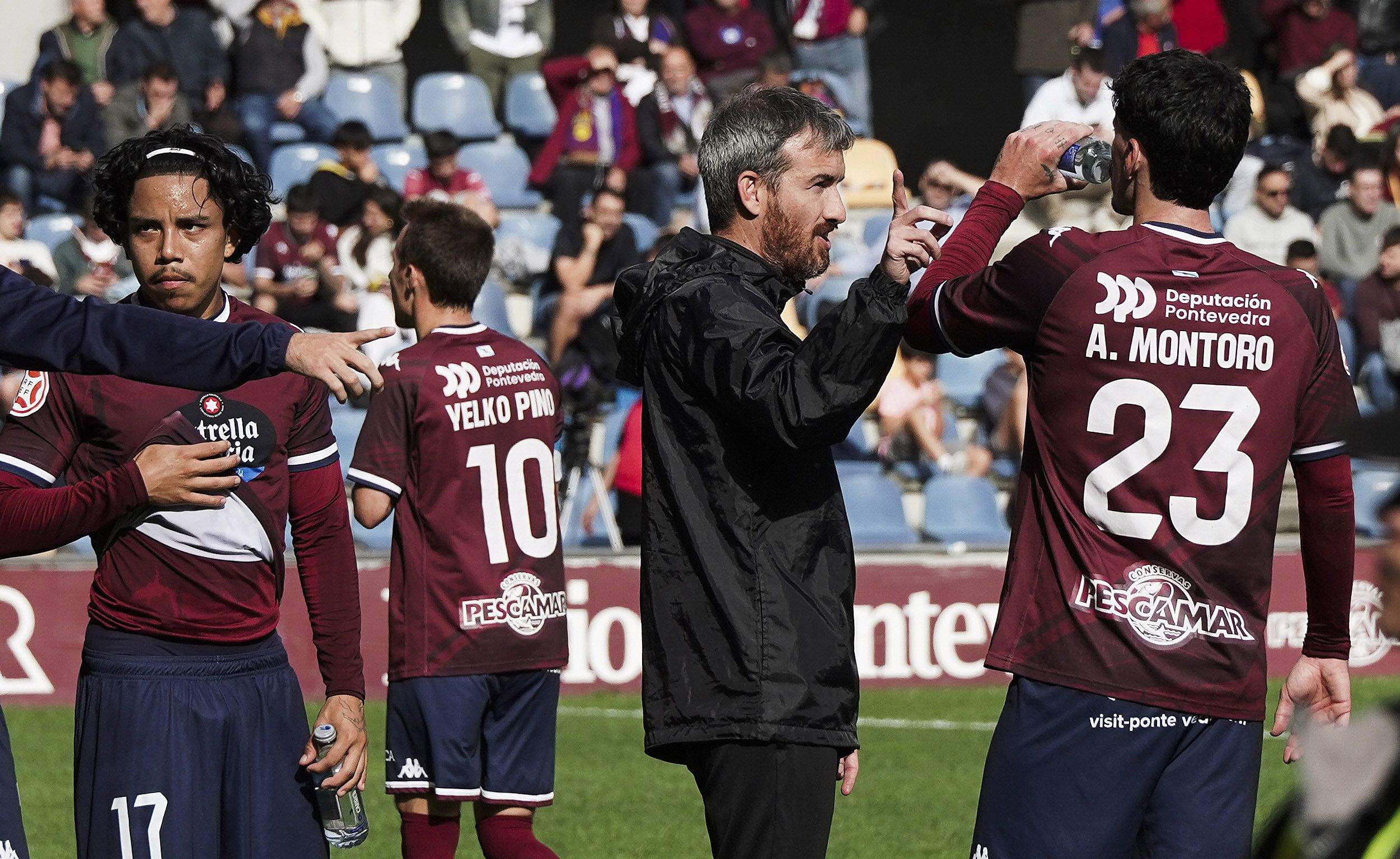 Rubén Domínguez, no partido entre Pontevedra CF e Zamora en Pasarón