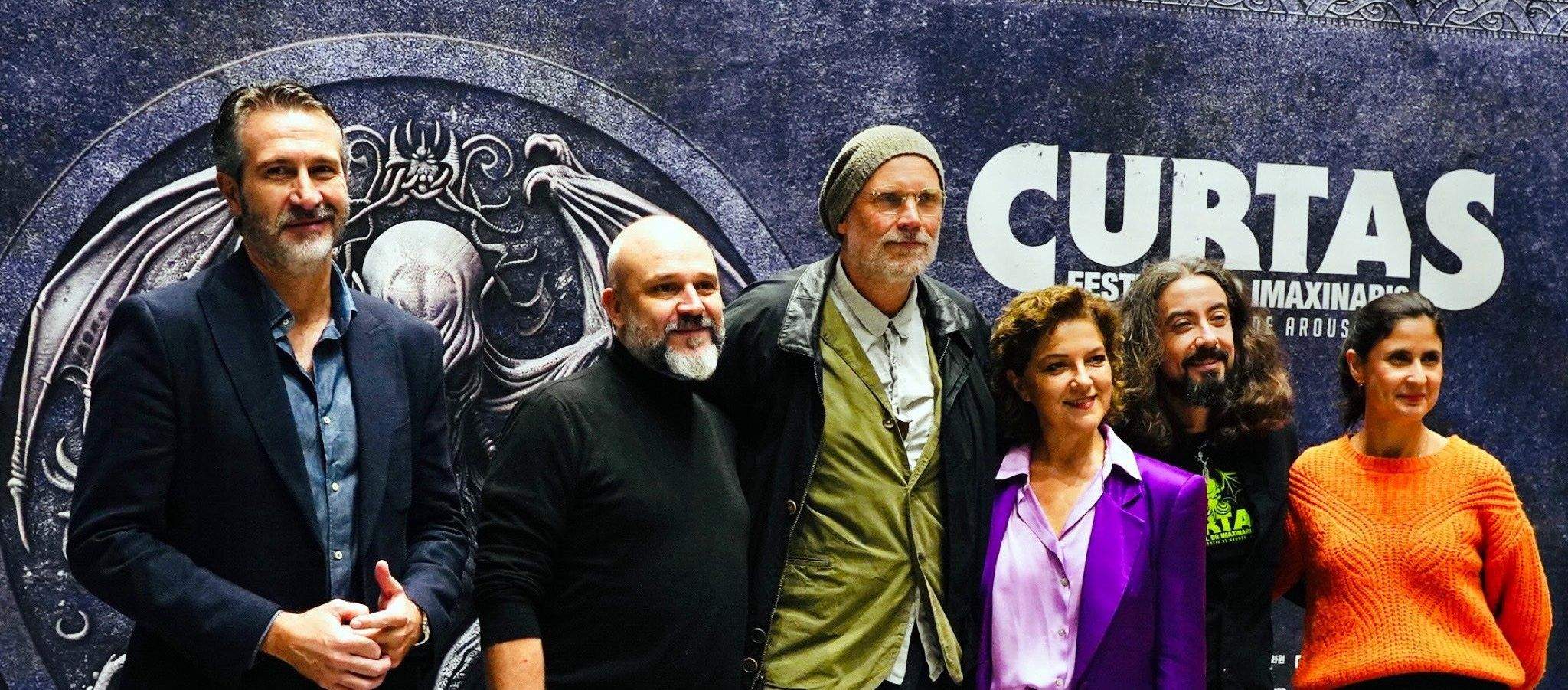 El escritor Arturo Balseiro, el director Marcus Nispel y la actriz Diana Peñalver en el Curtas de Vilagarcía