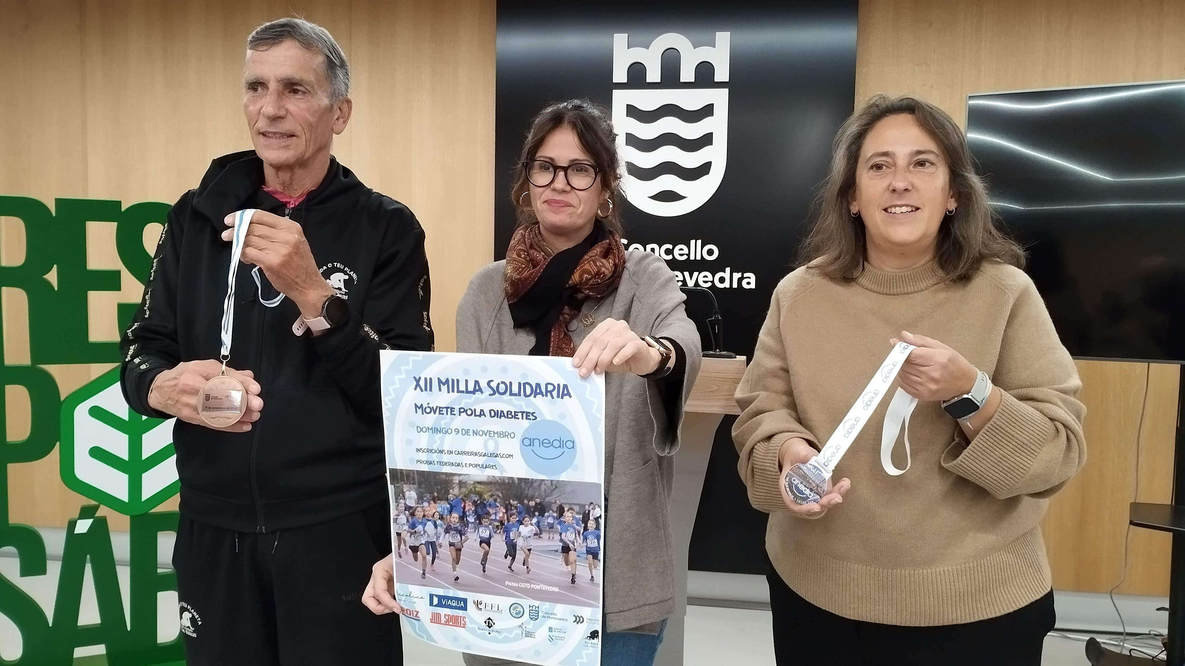 Presentación de la XII Milla Solidaria Móvete pola Diabetes