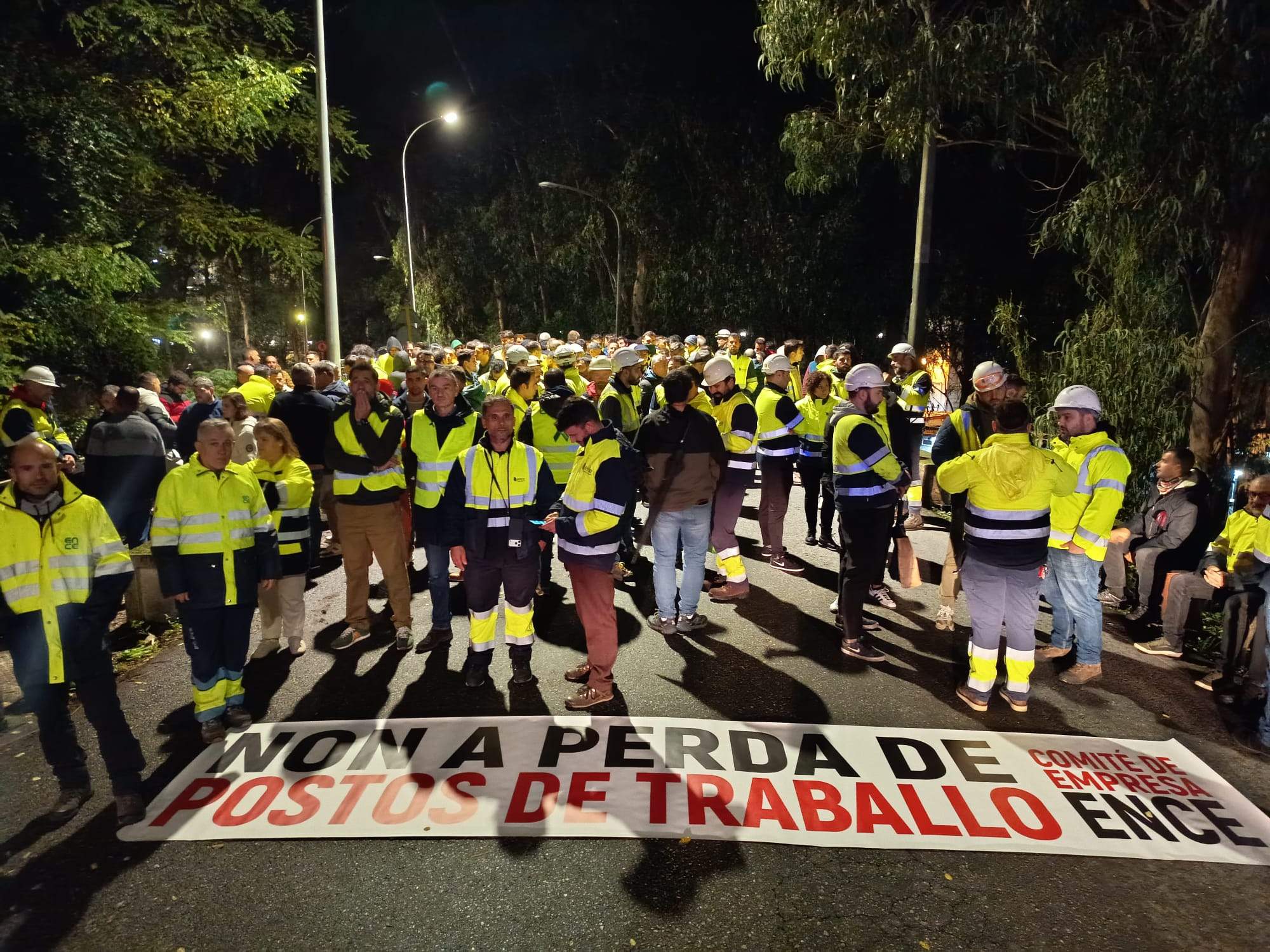 Traballadores de Ence na segunda xornada de folga