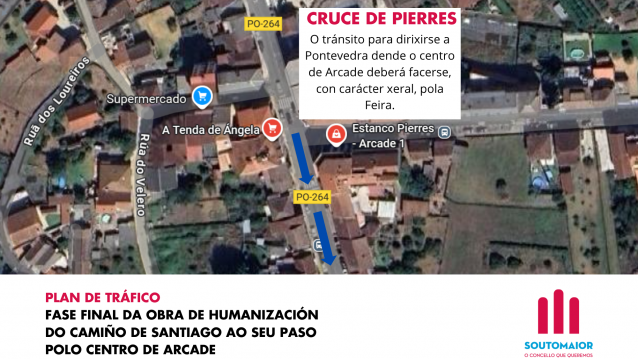 Plan de tráfico para o remate das obras no Camiño de Santiago en Arcade