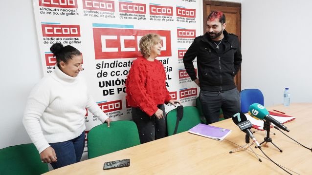 Carmela Villaverde, Amelia Pérez e Omar Vázquez, de CCOO