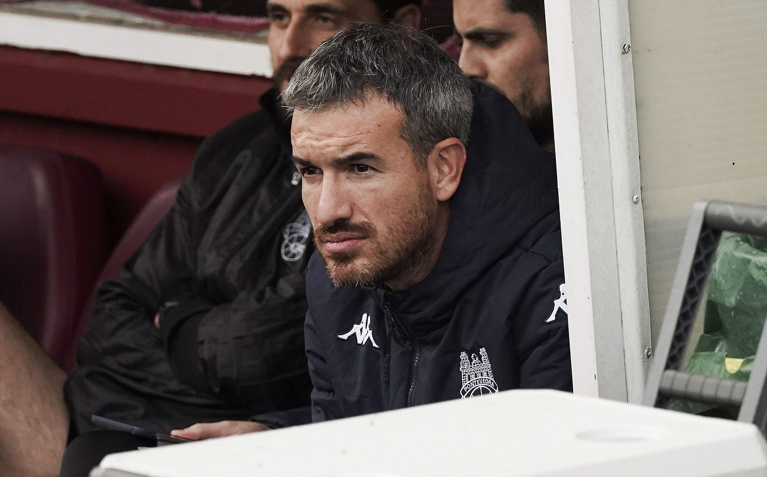 Rubén Domínguez, en el partido entre Pontevedra CF y Mérida en Pasarón
