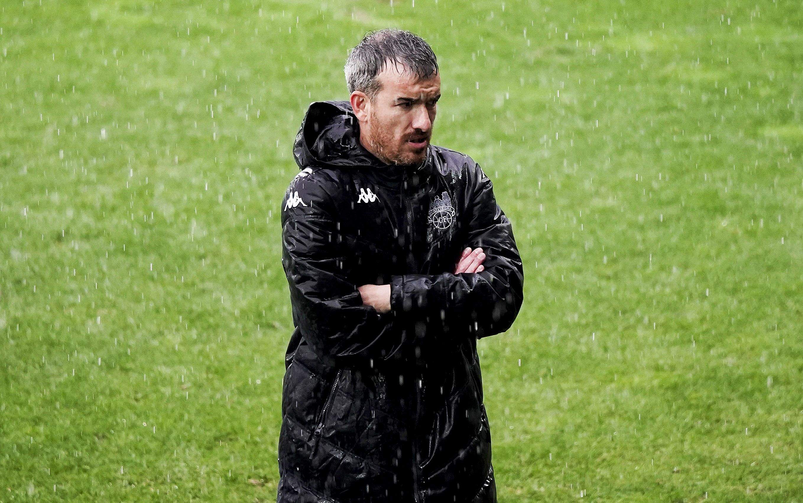 Rubén Domínguez, en el partido entre Pontevedra CF y Mérida en Pasarón
