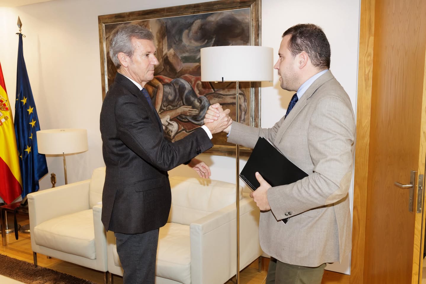 Alfonso Rueda y Jorge Cubela, en su reunión en Santiago