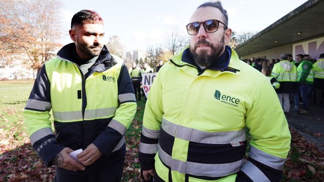 Omar Vázquez e Santiago Cerqueiro, vicepresidente e presidente do comité de fábrica en Ence