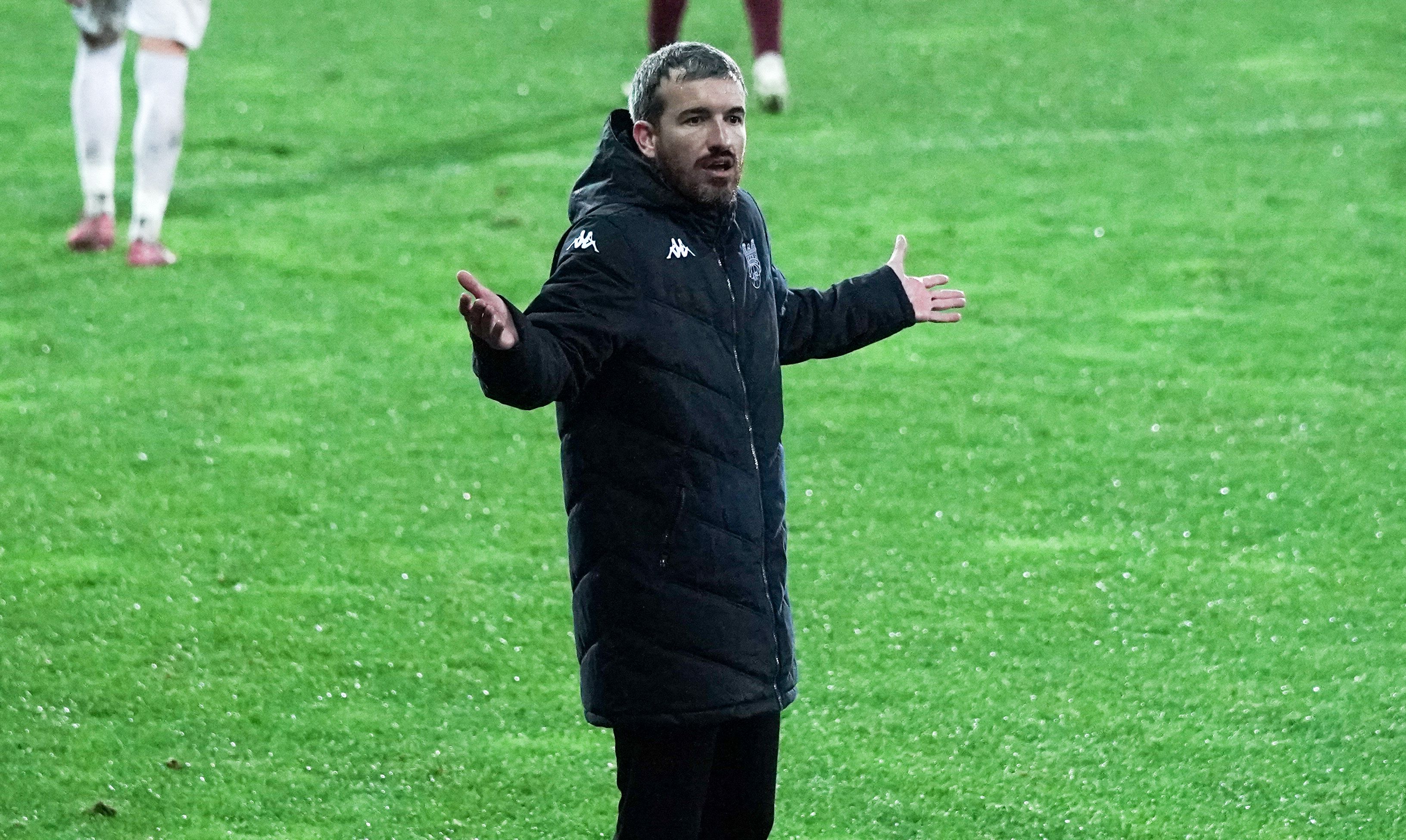 Rubén Domínguez, no partido entre Pontevedra e Guadalajara