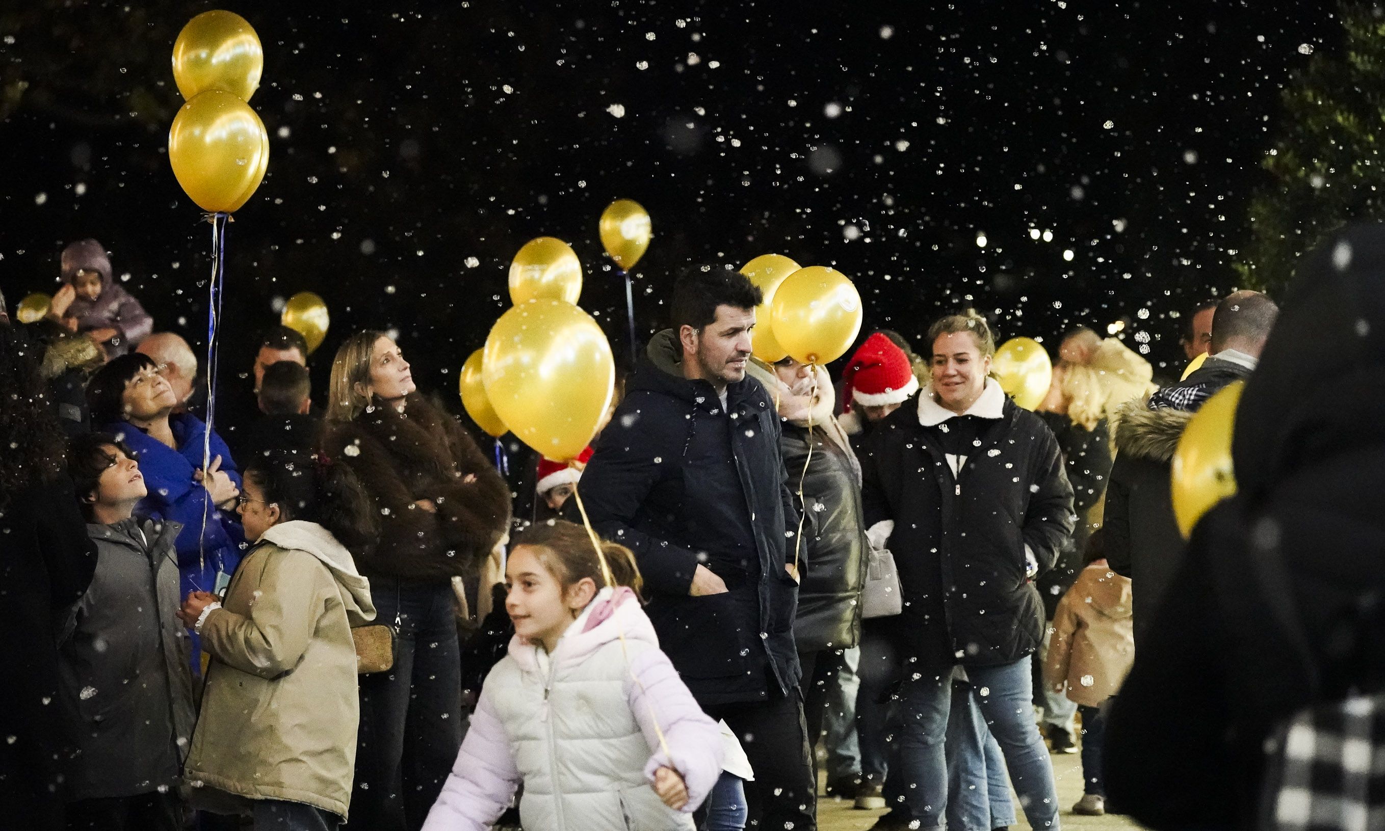 Acendido da iluminación de Nadal en Poio